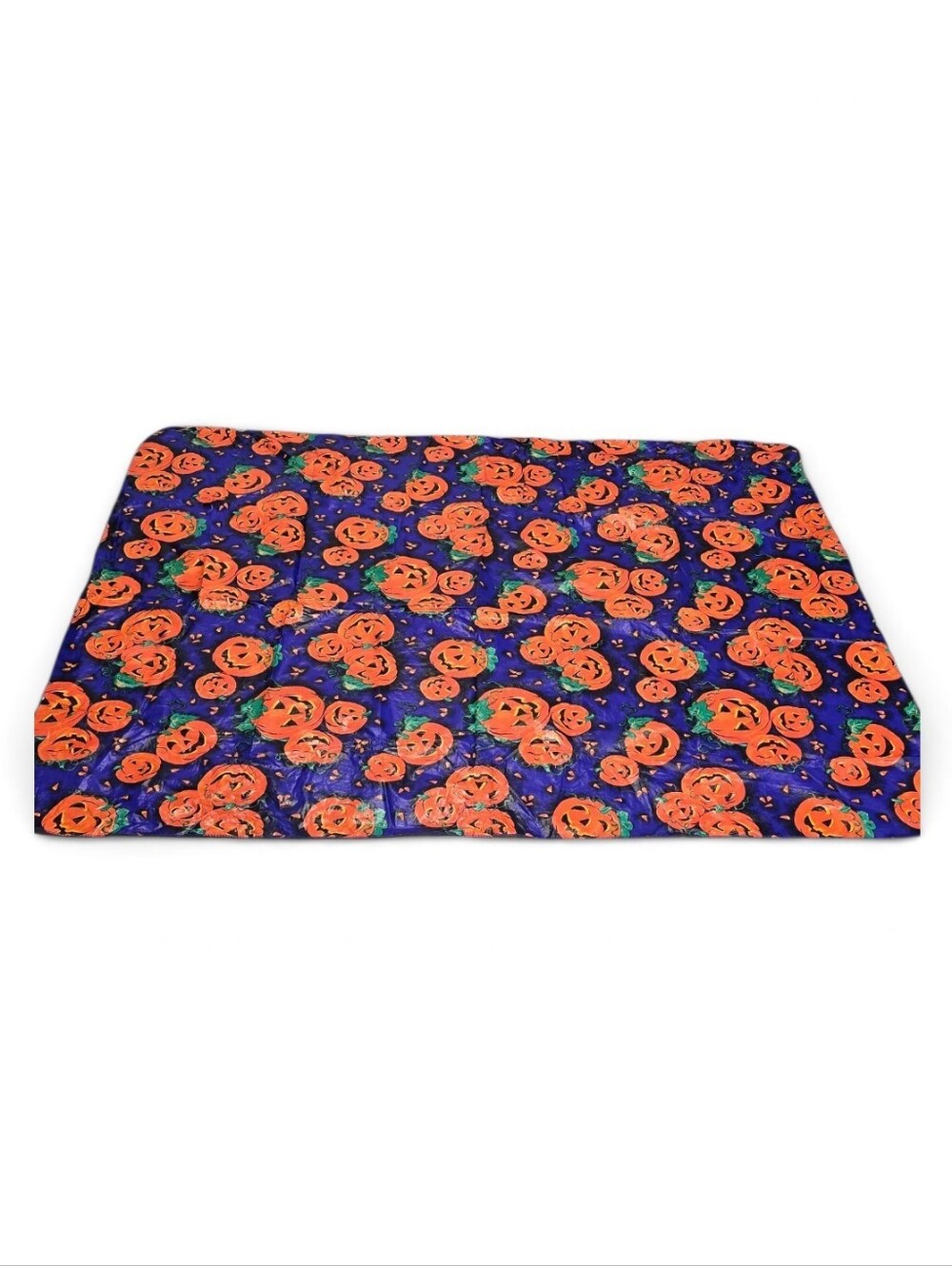 Vintage Halloween Jack-O-Lanterns Candy Corn Tablecloth Vinyl Flannel 50"×67"